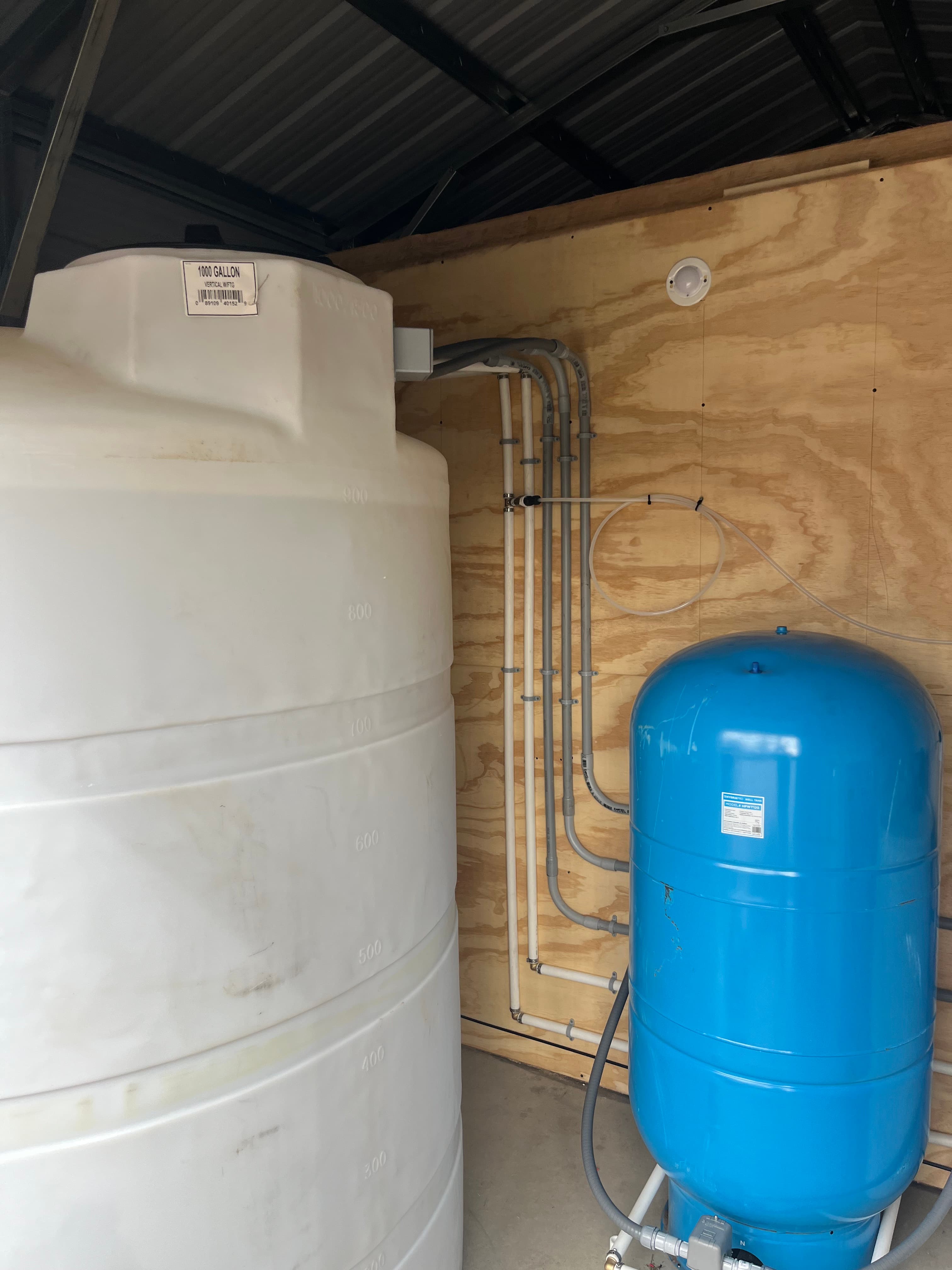 Large water storage tank installation